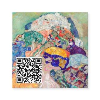 Gustav Klimt - Baby / Cradle - QR Code Square