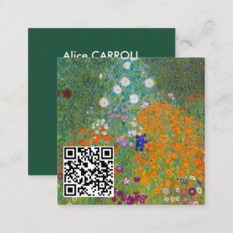 Gustav Klimt - Flower Garden - QR Code Square