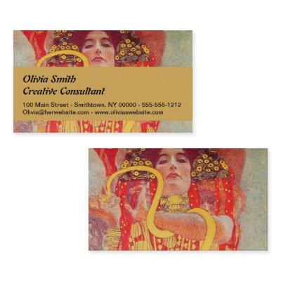Gustav Klimt Red Woman Gold Snake Painting