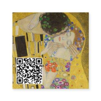 Gustav Klimt - The Kiss - QR Code Square