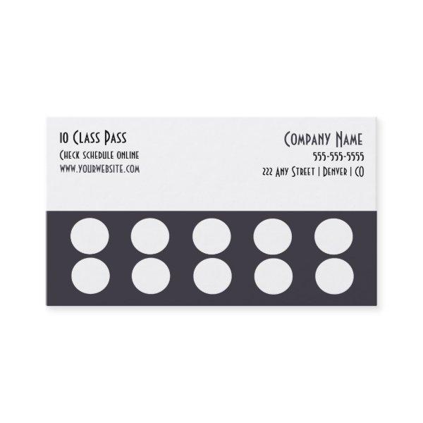 Gym  10 Class Pass Card