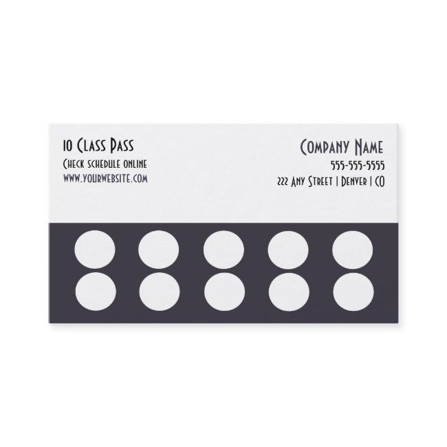 Gym 10 Class Pass Card