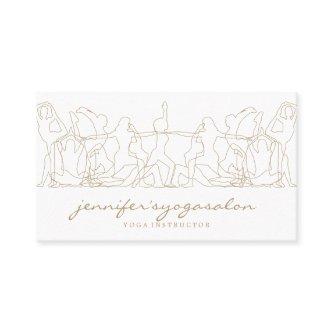 Gym Woman Yoga Figures Poses Gold