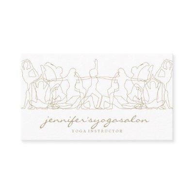 Gym Woman Yoga Figures Poses Gold