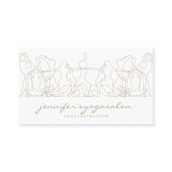 Gym Woman Yoga Figures Poses Gold
