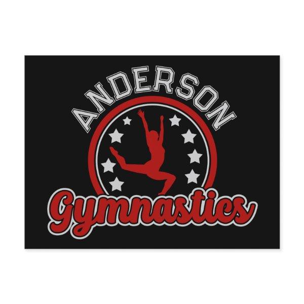 Gymnastics ADD NAME Gymnast Vault Floor Athlete Postcard