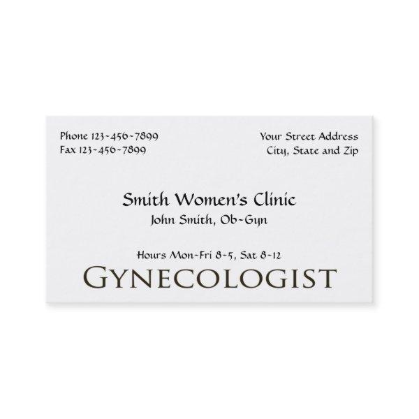 Gynecologist Obstetrician OB-GYN