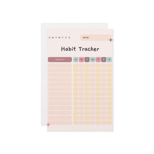 Habit Tracker Daily Checklist for Activities Stationery