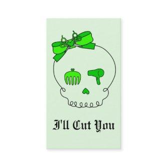Hair Accessory Skull (Bow Detail - Lime Green #2) Appointment Card