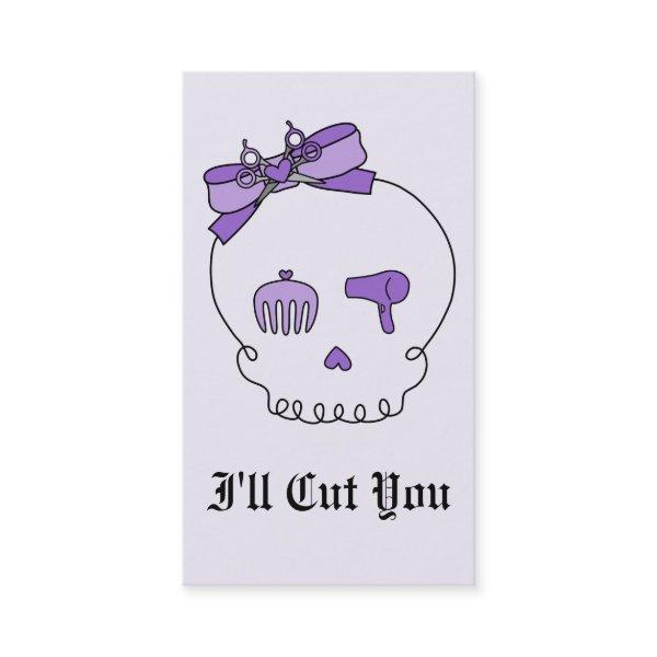 Hair Accessory Skull (Bow Detail - Purple w/ Back) Appointment Card