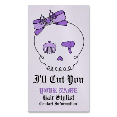 Hair Accessory Skull (Bow Detail Purple w/ Text 4) Magnetic
