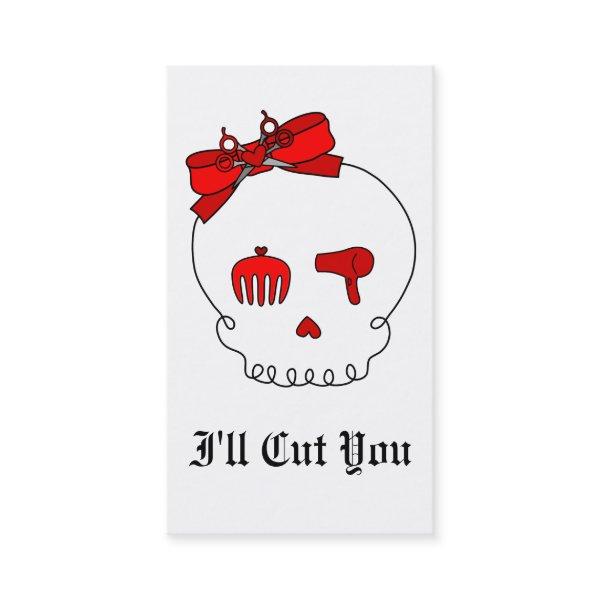 Hair Accessory Skull (Bow Detail - Red) Appointment Card