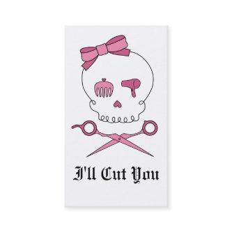Hair Accessory Skull & Scissor Crossbones Appointment Card