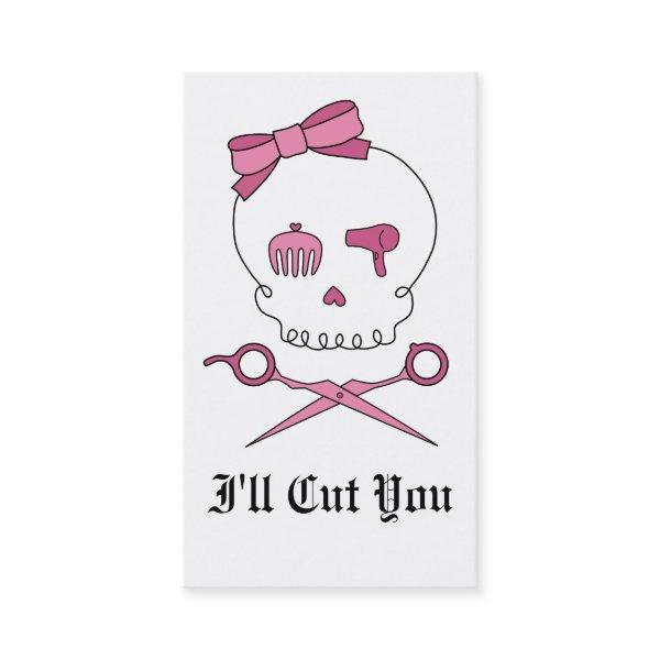 Hair Accessory Skull & Scissor Crossbones Appointment Card