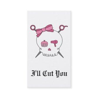 Hair Accessory Skull & Scissors Appointment Card