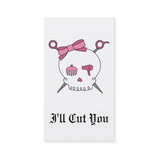 Hair Accessory Skull & Scissors Appointment Card