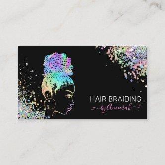 Hair Braiding Stylist Braid Salon Holographic