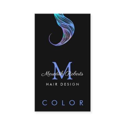 Hair Colorist Stylist Opal Blue QR Code Monogram