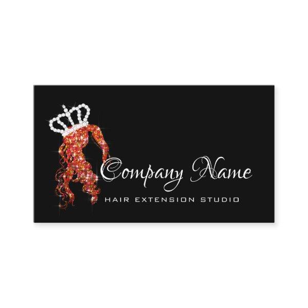 Hair Extension Hair Stylist Black Red Spark Appointment Card