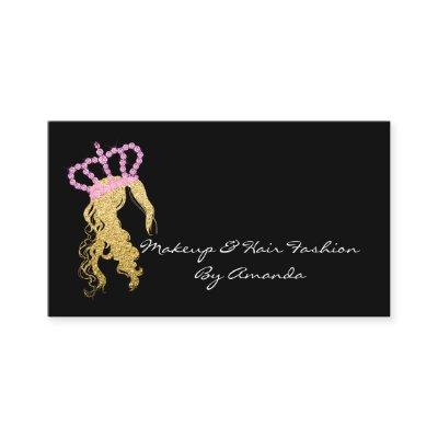 Hair Extension Hair stylist Coffreur Logo Gold Pin Appointment Card