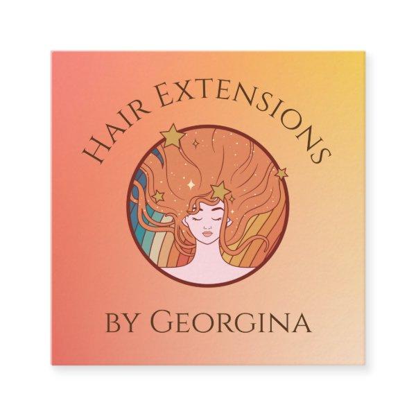 Hair Extensions Orange Ombre Gradient Beauty Theme Square