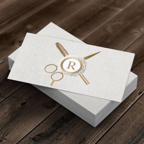 Hair & Eyelash Extensions Gold Monogram Elegant
