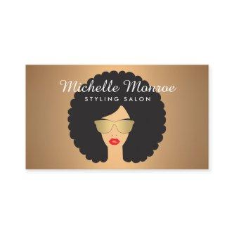 Hair Salon Beauty Girl with Afro on Rose Gold