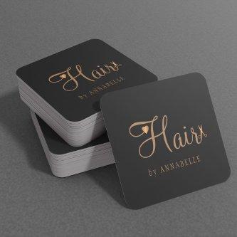 Hair salon hairstylist gold black modern square