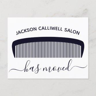 Hair Salon Moving Announcement Stylist New Address Postcard
