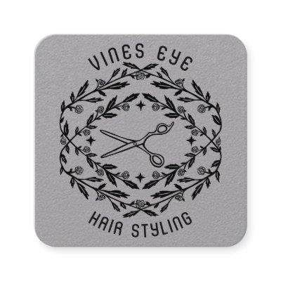 Hair Salon Scissors Roses Vines Magical Boho Luxe Square