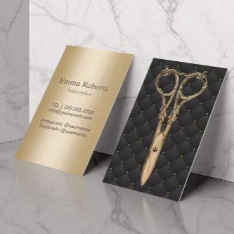 Hair Stylist Antique Gold Scissor Luxury Salon