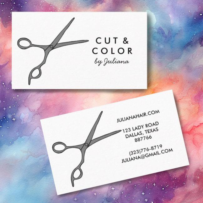 Hair Stylist Chic Scissors Line Art Minimal Custom