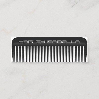 Hair stylist comb modern black hair salon branding mini