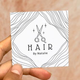 Hair Stylist Cute Hand Drawn Scissor Beauty Salon Square