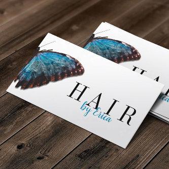 Hair Stylist Elegant Blue Butterfly Beauty Salon