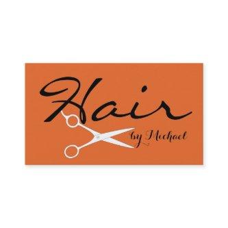 Hair Stylist Elegant Deep Carrot Orange Background