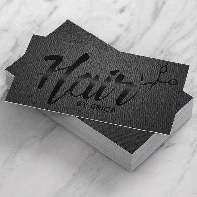 Hair Stylist Elegant Script Unique Carbon Black