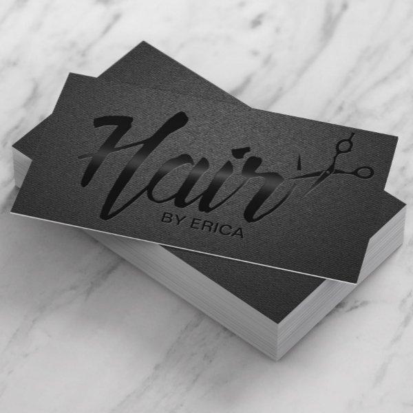 Hair Stylist Elegant Script Unique Carbon Black