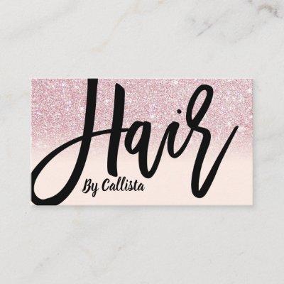 Hair Stylist Girly Pink Glitter Ombre Typography