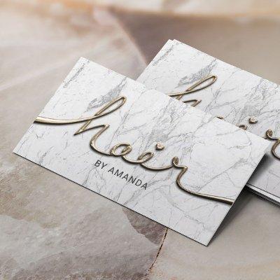 Hair Stylist Gold 3D Script Modern Marble Salon