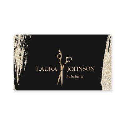 Hair Stylist  Gold Glitter Splatter Scissors