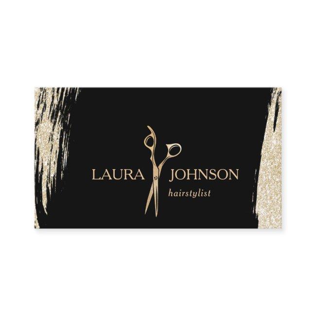 Hair Stylist Gold Glitter Splatter Scissors