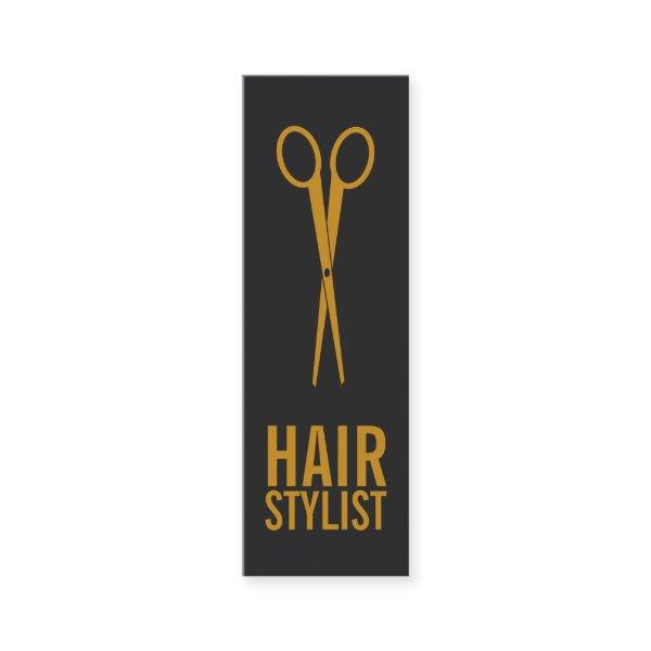 Hair Stylist - Gold Scissors with grey background Mini