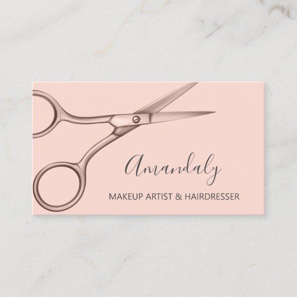 Hair Stylist Hairdresser Rose Pink Scissors