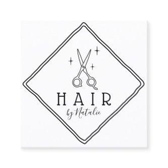 Hair Stylist Hand Drawn Scissor Logo Minimalist Square