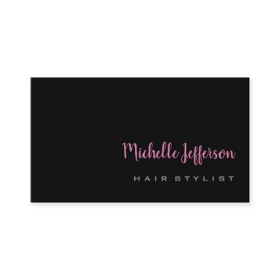 Hair Stylist Handwtitten Script Grey Pink Trendy