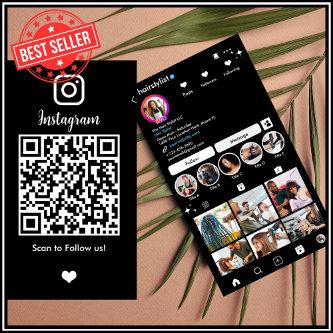 Hair Stylist Instagram Black | Scan to Connect QR