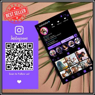 Hair Stylist Instagram Purple | Scan to Connect QR