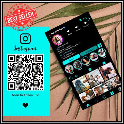 Hair Stylist Instagram Turquoise Scan to Connect