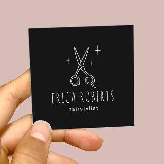 Hair Stylist Minimalist Scissor Drawing Salon Square